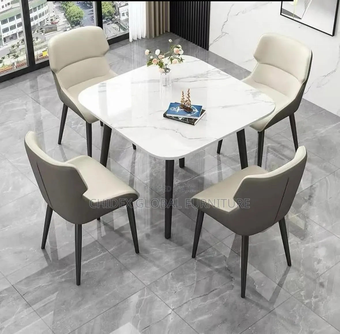 Ceramic Top Dining Table Set