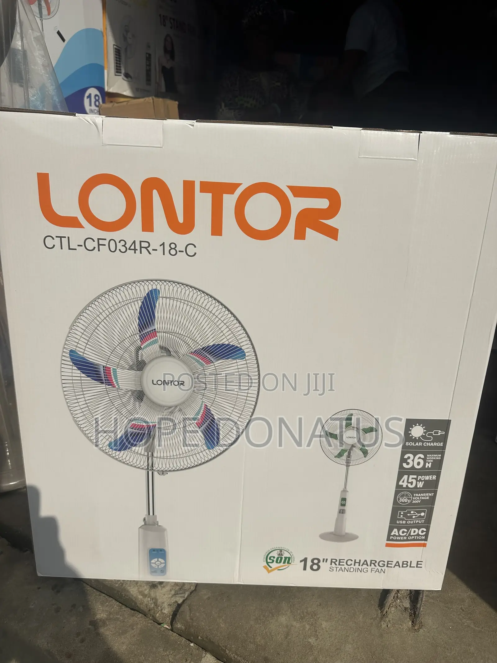 Lontor Rechargeable Fan 18”
