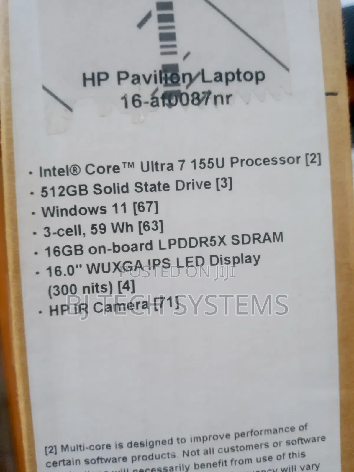New Laptop HP Pavilion 15 16GB Intel Core Ultra 7 SSD 512GB