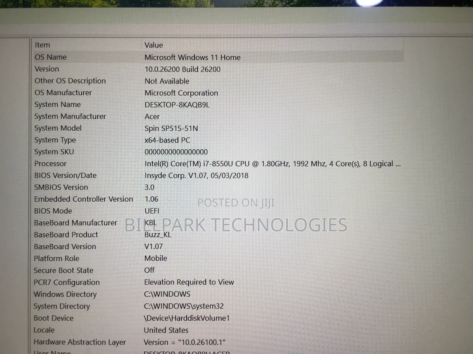 Laptop Acer Spin 5 8GB Intel Core i7 SSD 256GB