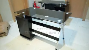 4feet Tamper Glass Black and White Table