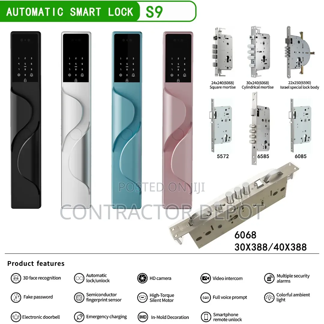 Waterproof Tuya WiFi Smart Door Lock With 3D Face & Fingerprint