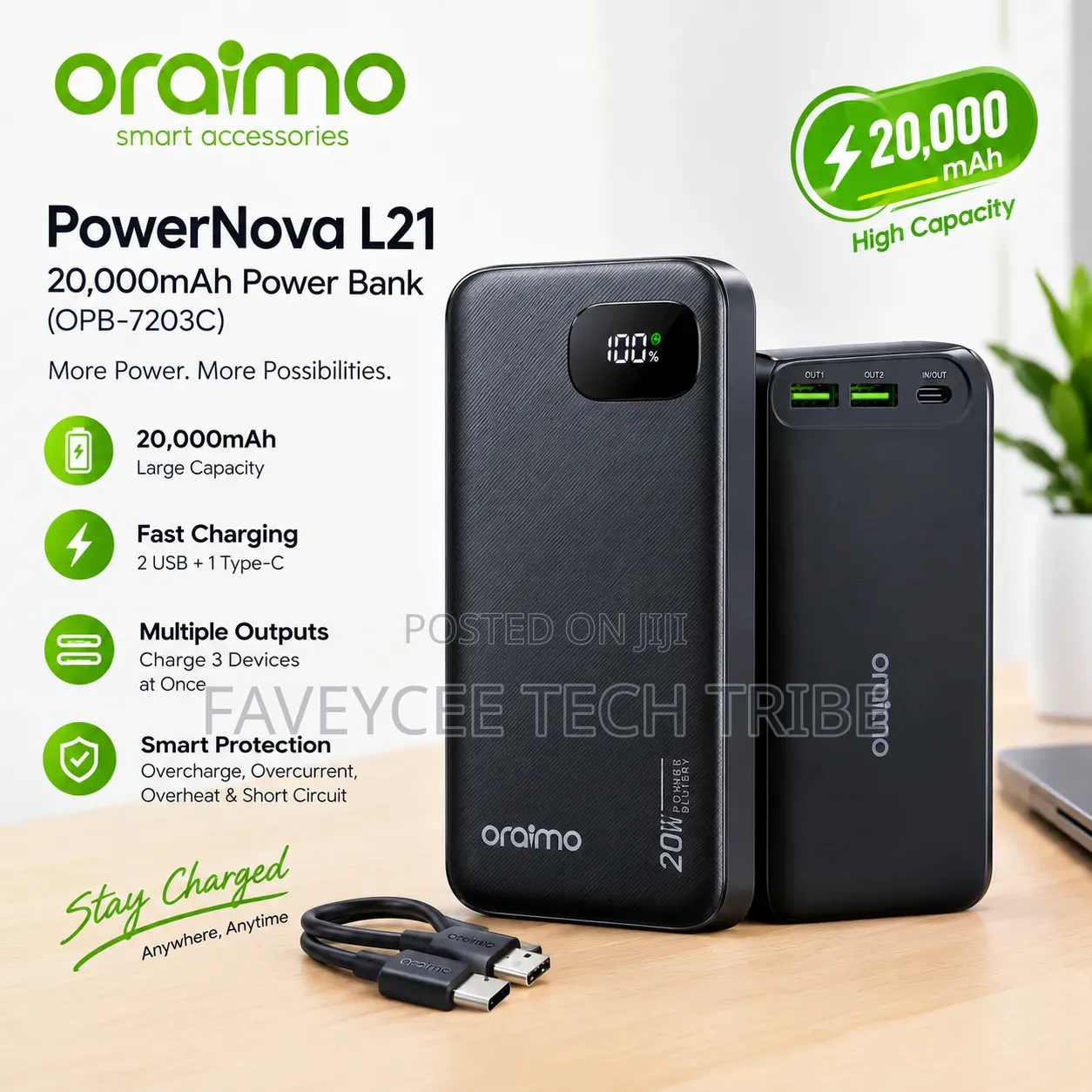 Orаimo Powernova L21 20,000mah Power Bank