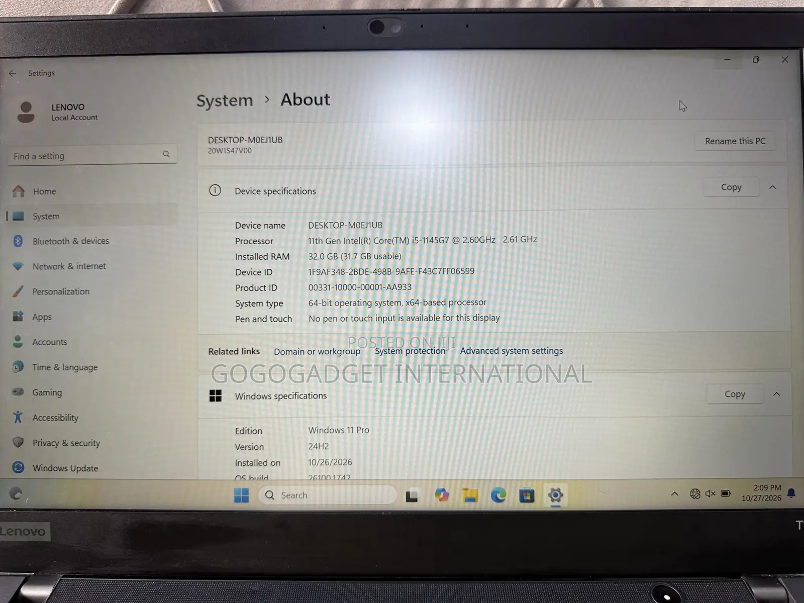 Laptop Lenovo ThinkPad T14 G2 32GB Intel Core i5 SSD 256GB