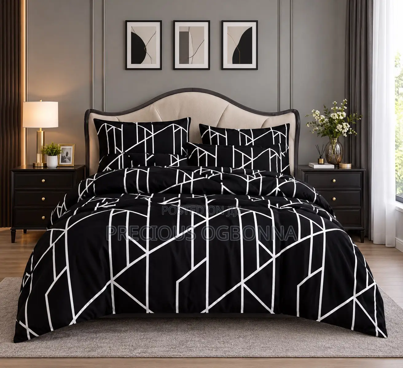 Luxury 7by7 Bedsheet and 4 Pillowcases