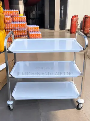 3-Tier Stainless Steel Utility Trolley With Wheels