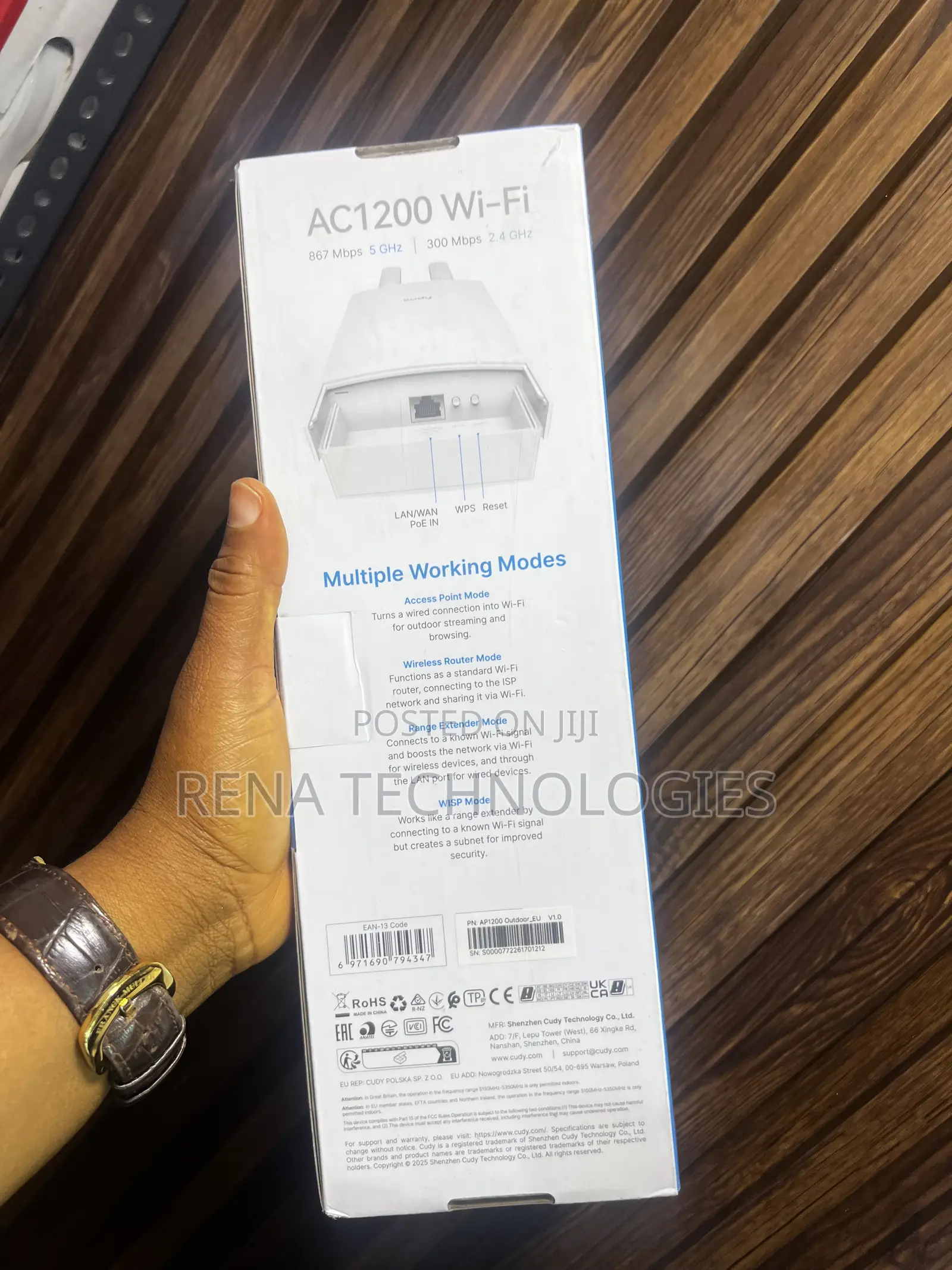Cudy AC1200 Wi-Fi 5 Dual-Band Outdoor Access Point, AP1200 Outdoor