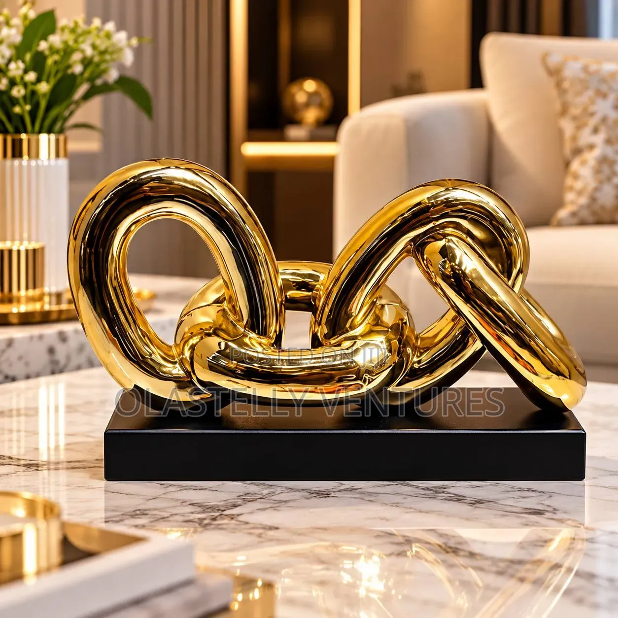 Gold Ribbed Knot Decor
Tem