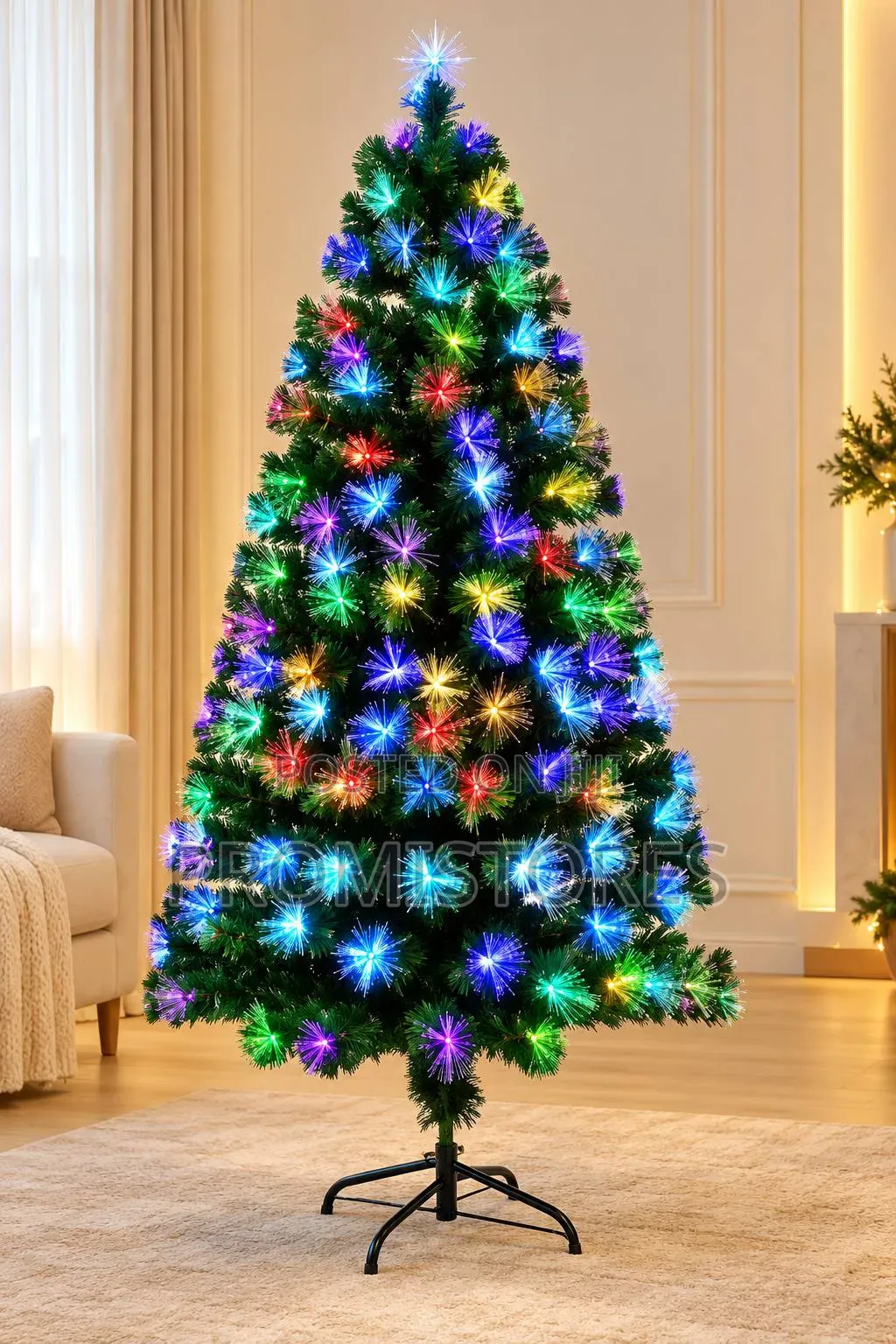 7ft Christmas Tree With Light and Ribbon