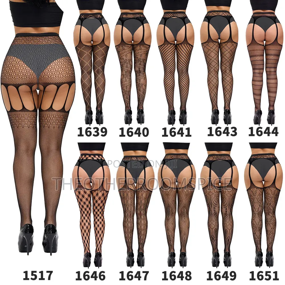 Half Bodystocking Women Lingerie Mesh Crotchless Leggings