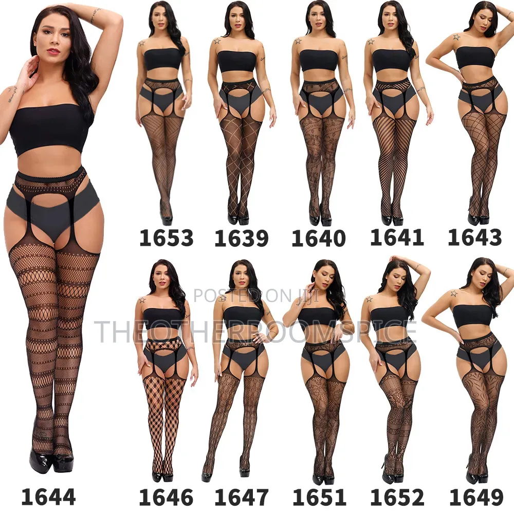 Half Bodystocking Women Lingerie Mesh Crotchless Leggings