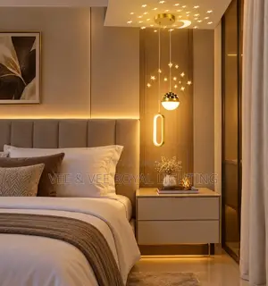 2 Drop Gold Ceiling Light – For Dining, Bedside, Bedroom, Sit Outs,