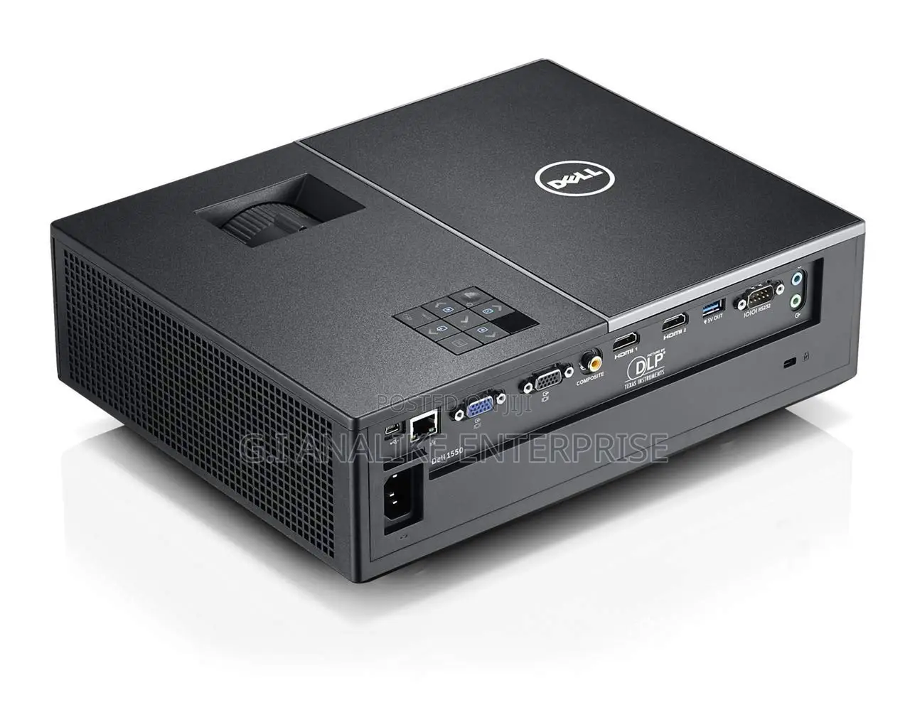 Dell 1550 3D 3800 ANSI Lumens DLP XGA Projector - Black