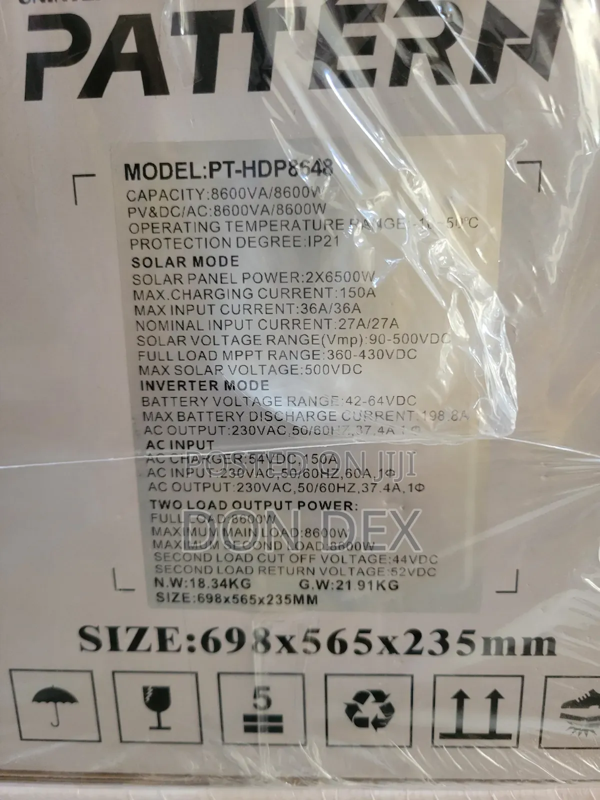 8.6kva Pattern 48v Hybrid Inverter