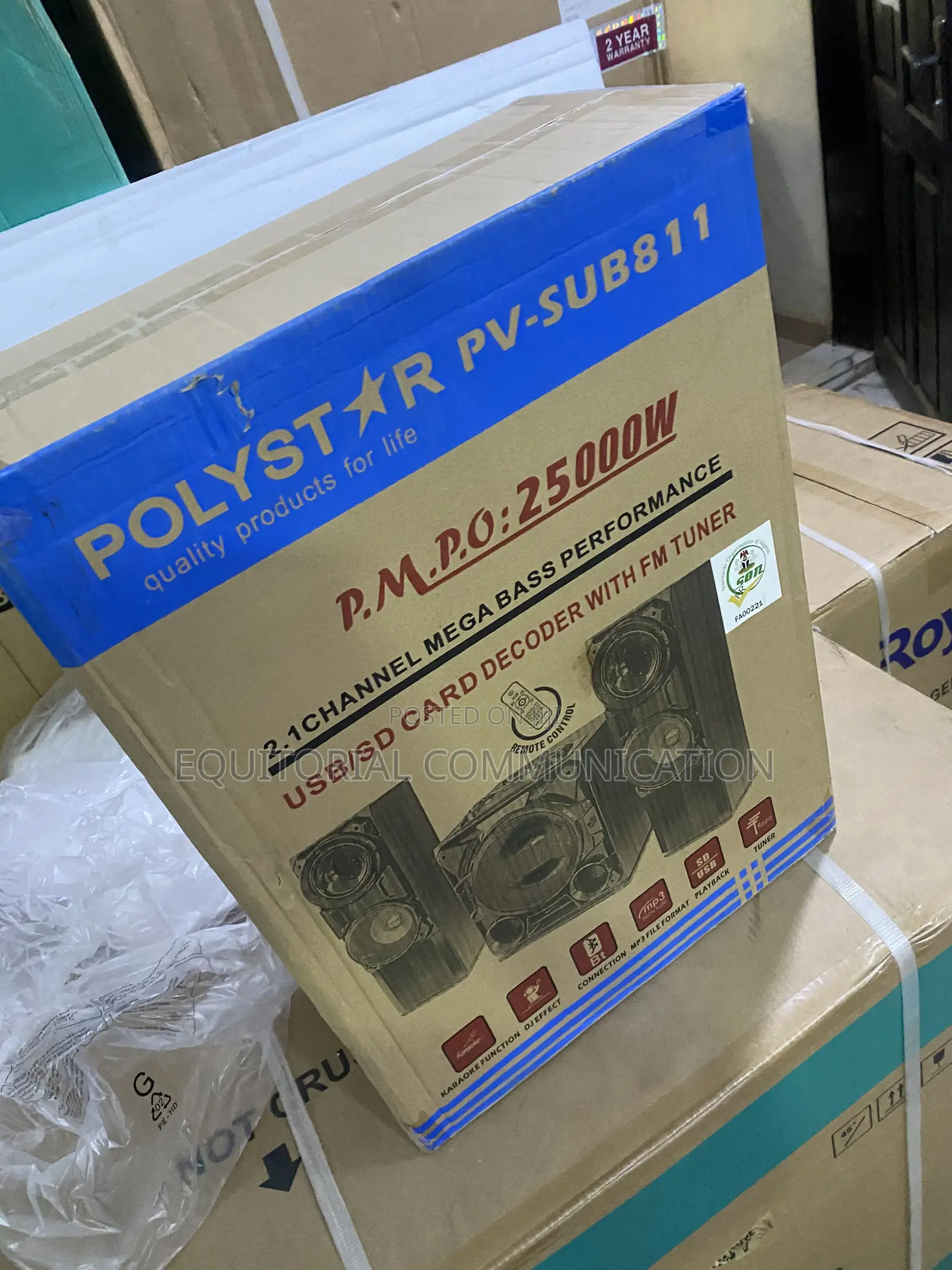 Polystar Mini Hi-Fi Music System Pv-Sub811 2.1 Channel