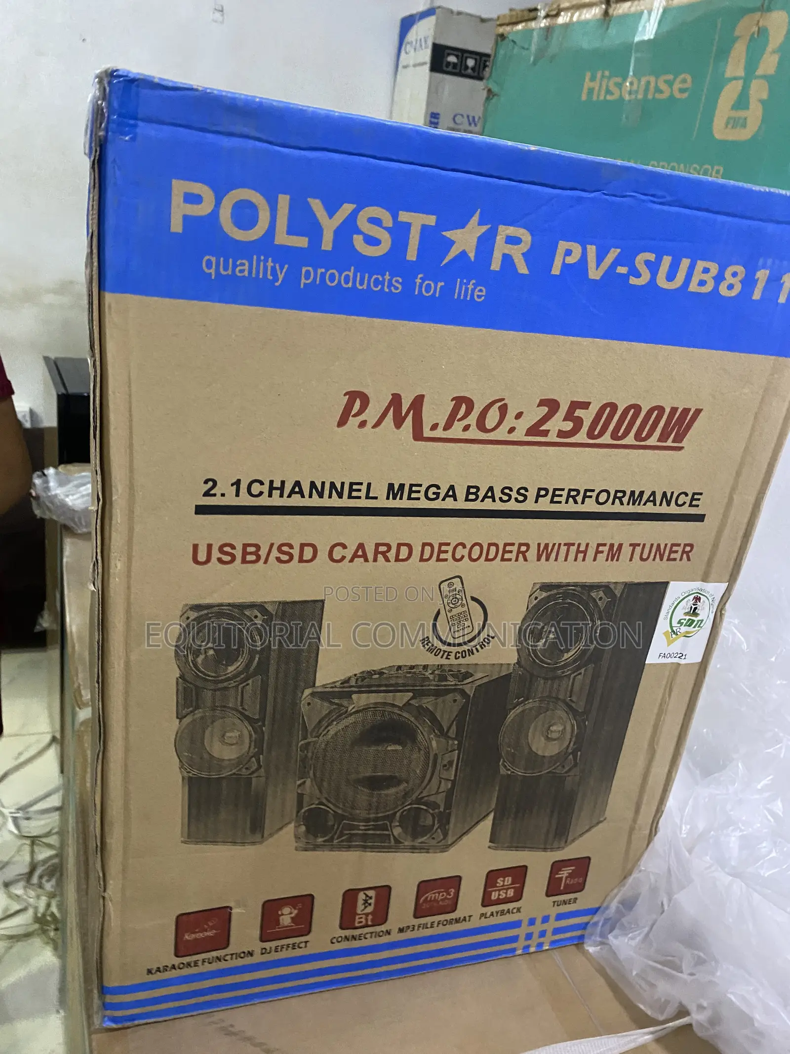 Polystar Mini Hi-Fi Music System Pv-Sub811 2.1 Channel