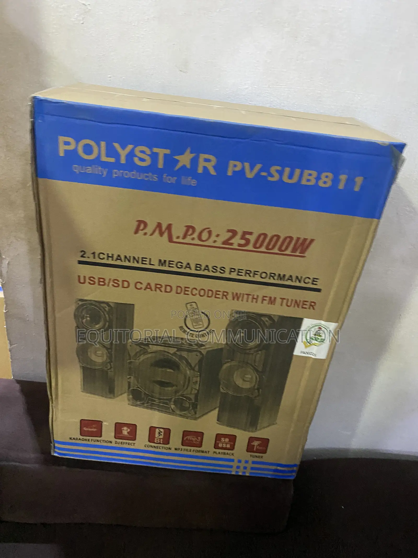 Polystar Bluetooth Hi-Fi Audio Set Pv-Sub811 2.1 Channel