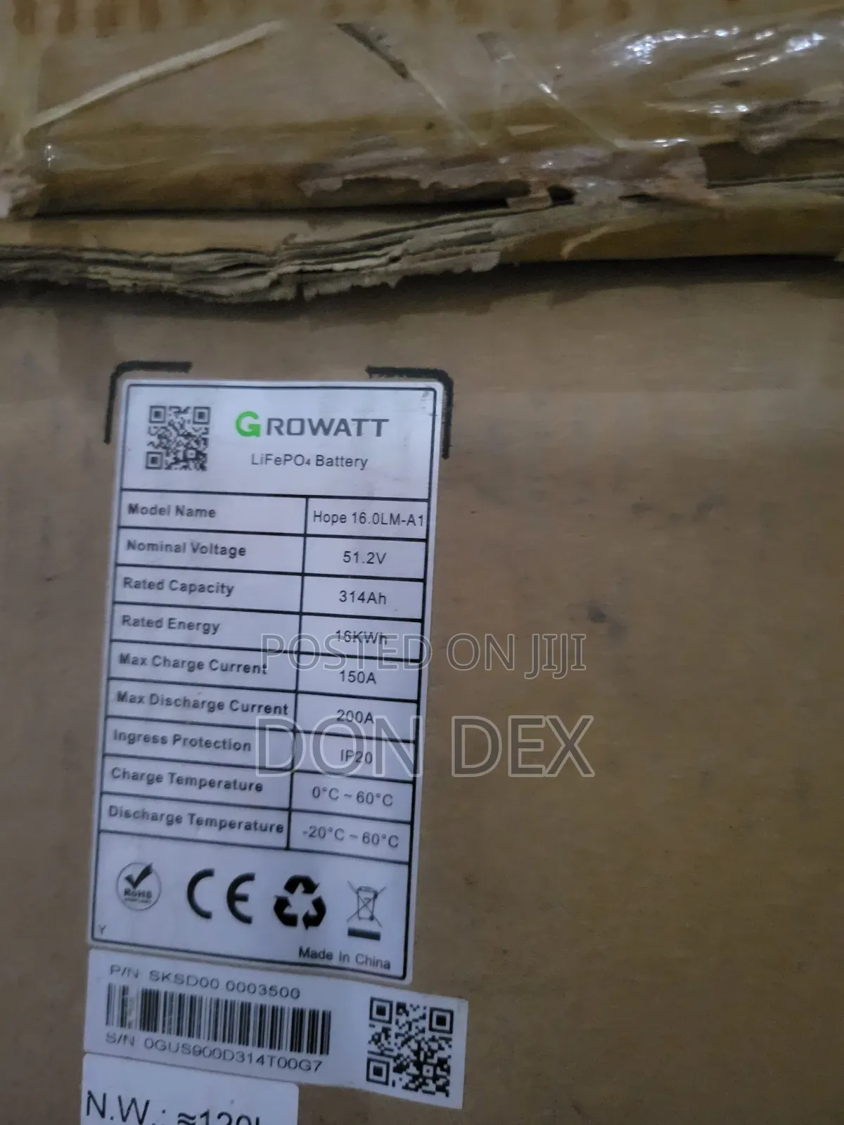 16kwh 48v Growatt Lithium Battery