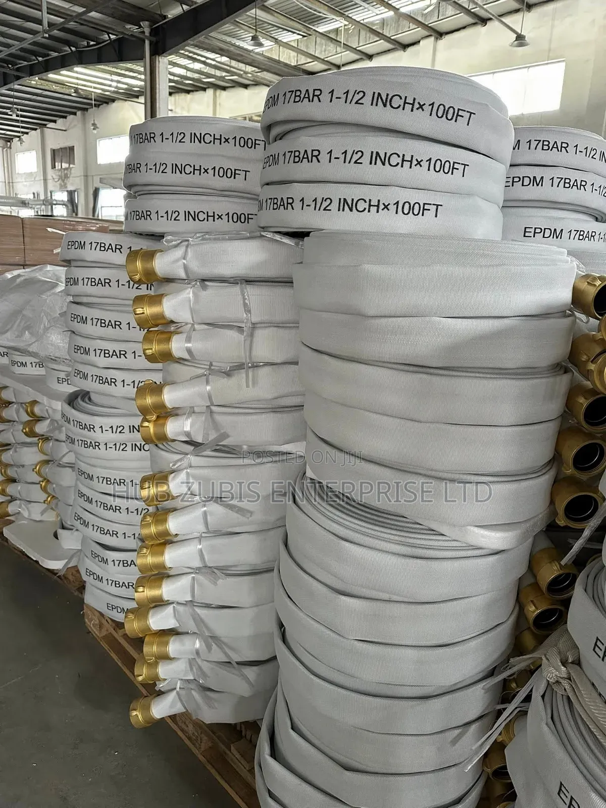 11⁄2 Inch EPDM Fire Hose - 17 Bar , 100FT With Brass Couplings