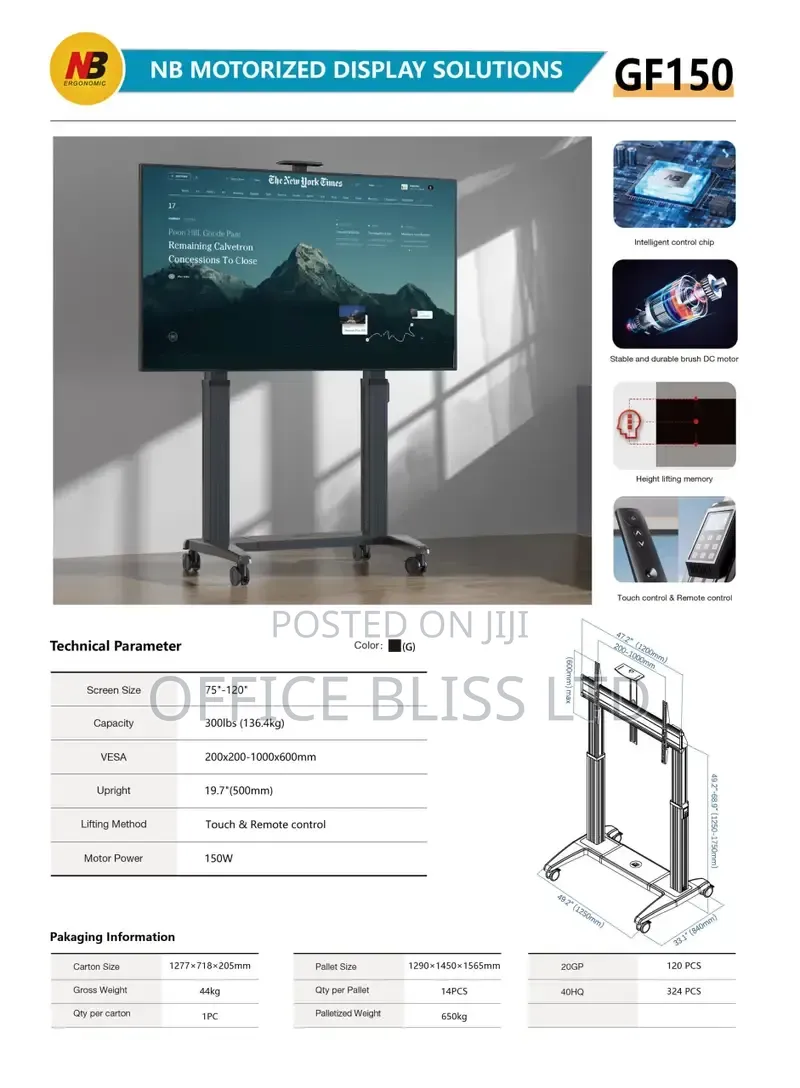 Trolley TV Stand With Remote Control ( 75" - 100 ")