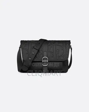 Dior Oblique Embossed Leather Crossbody Messenger Bag