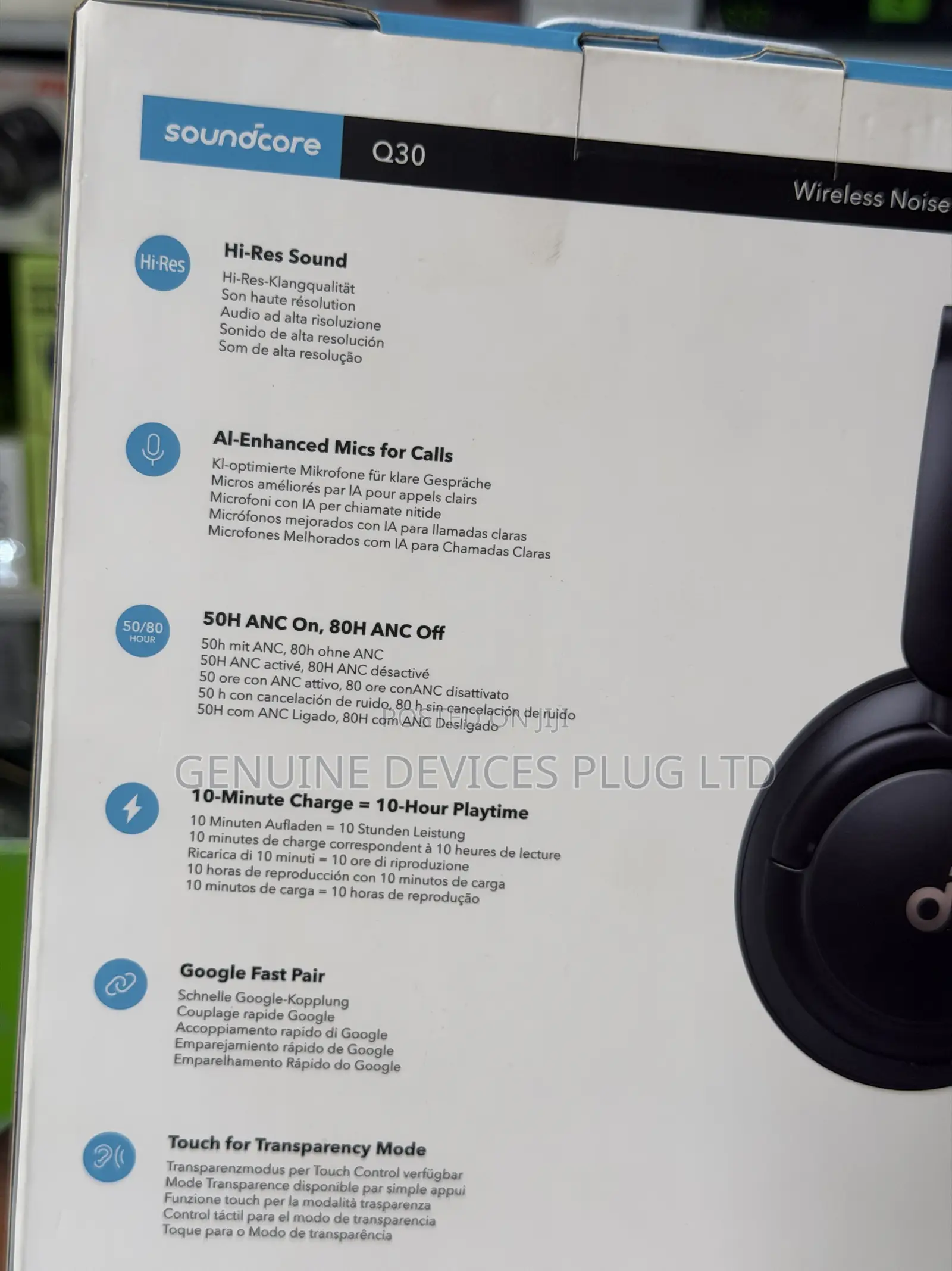 Soundcore by Anker Q30 Hybrid Active Noise Cancelling Headphones