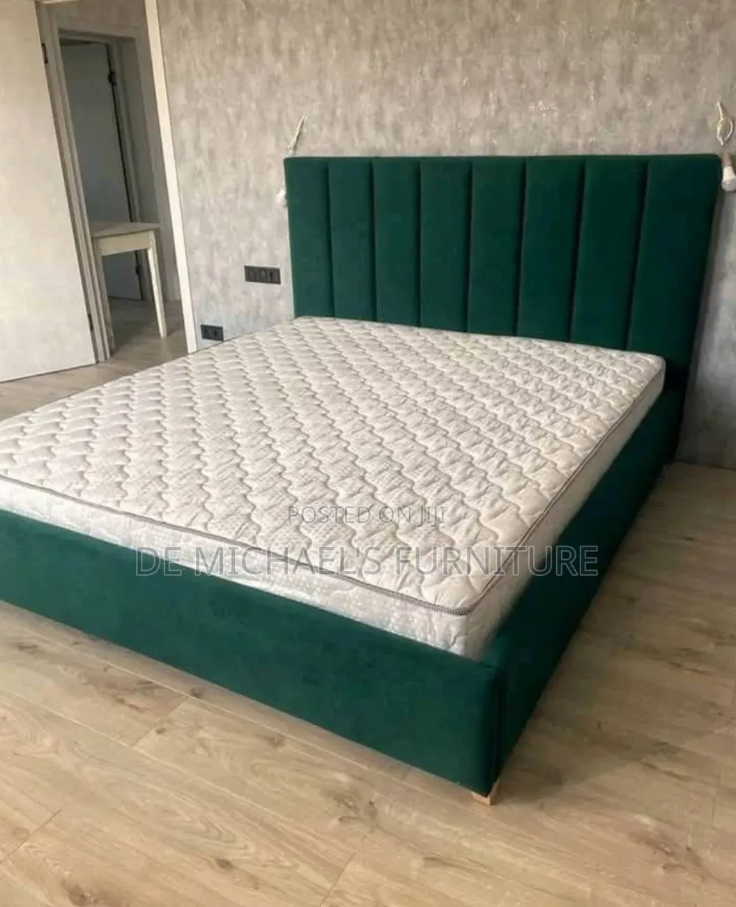 6by6 Green Color Padded Bedframe