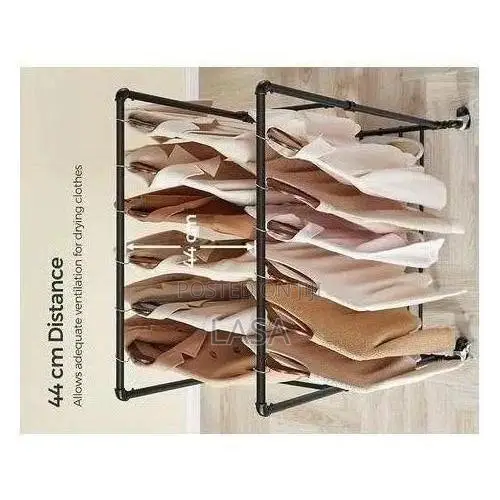 Double-Rail Rolling Clothes Rack