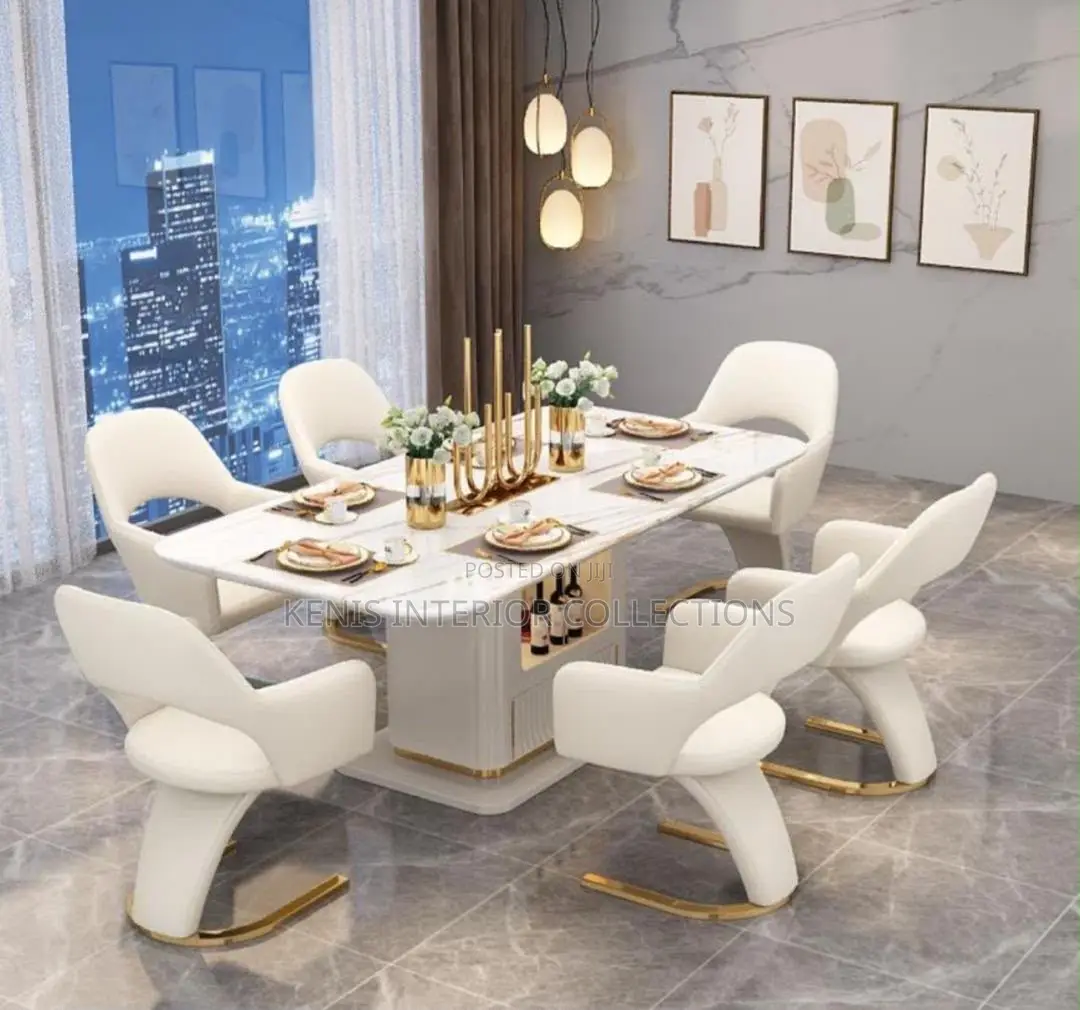 Luxury Dining Set With Suspended Chairs