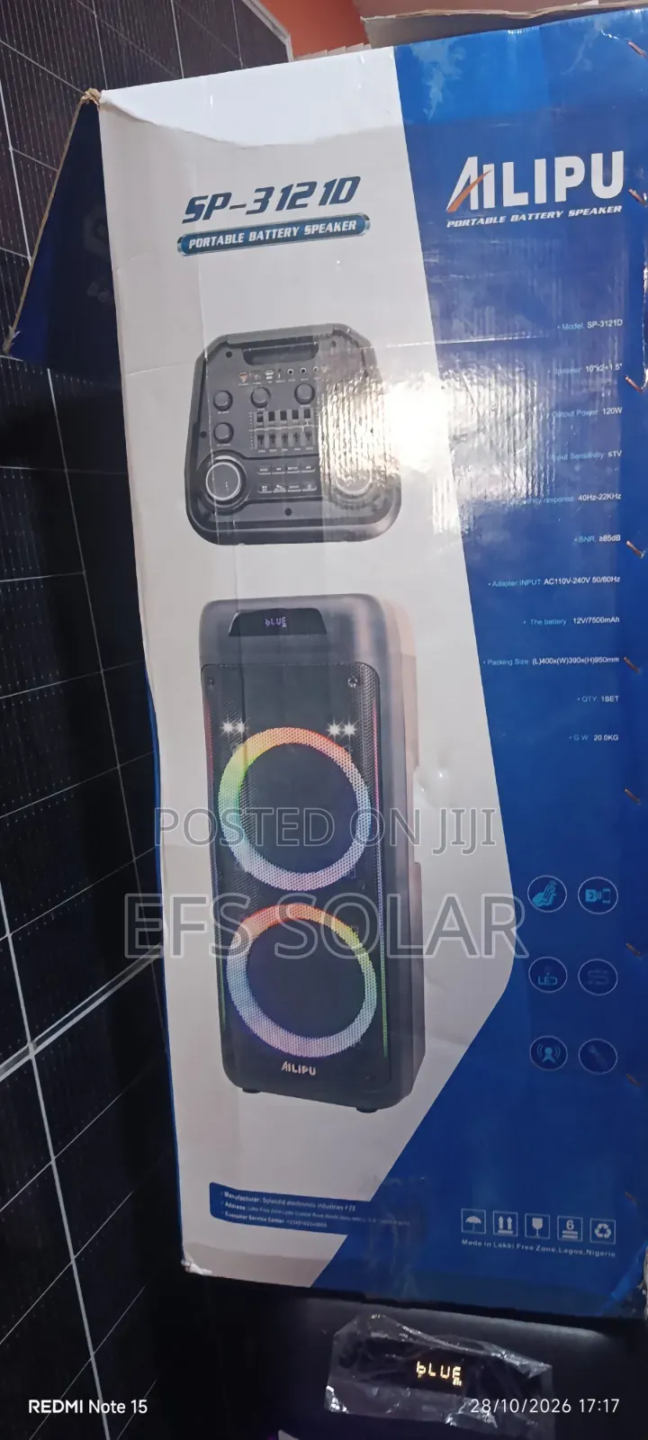 ALIPU SP-3121D Portable Bluetooth Speaker – 120W With RGB Lights