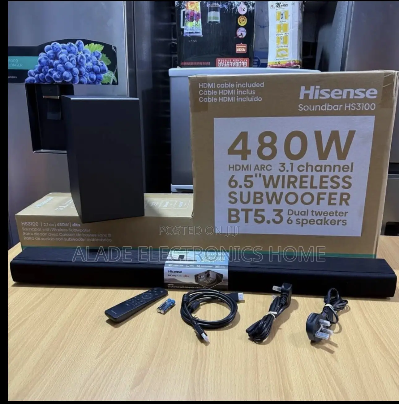 Hisense Soundbar 6.5” Wireless SubWoofer. (480WATTS)