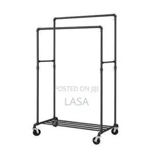 Double-Rail Rolling Clothes Rack