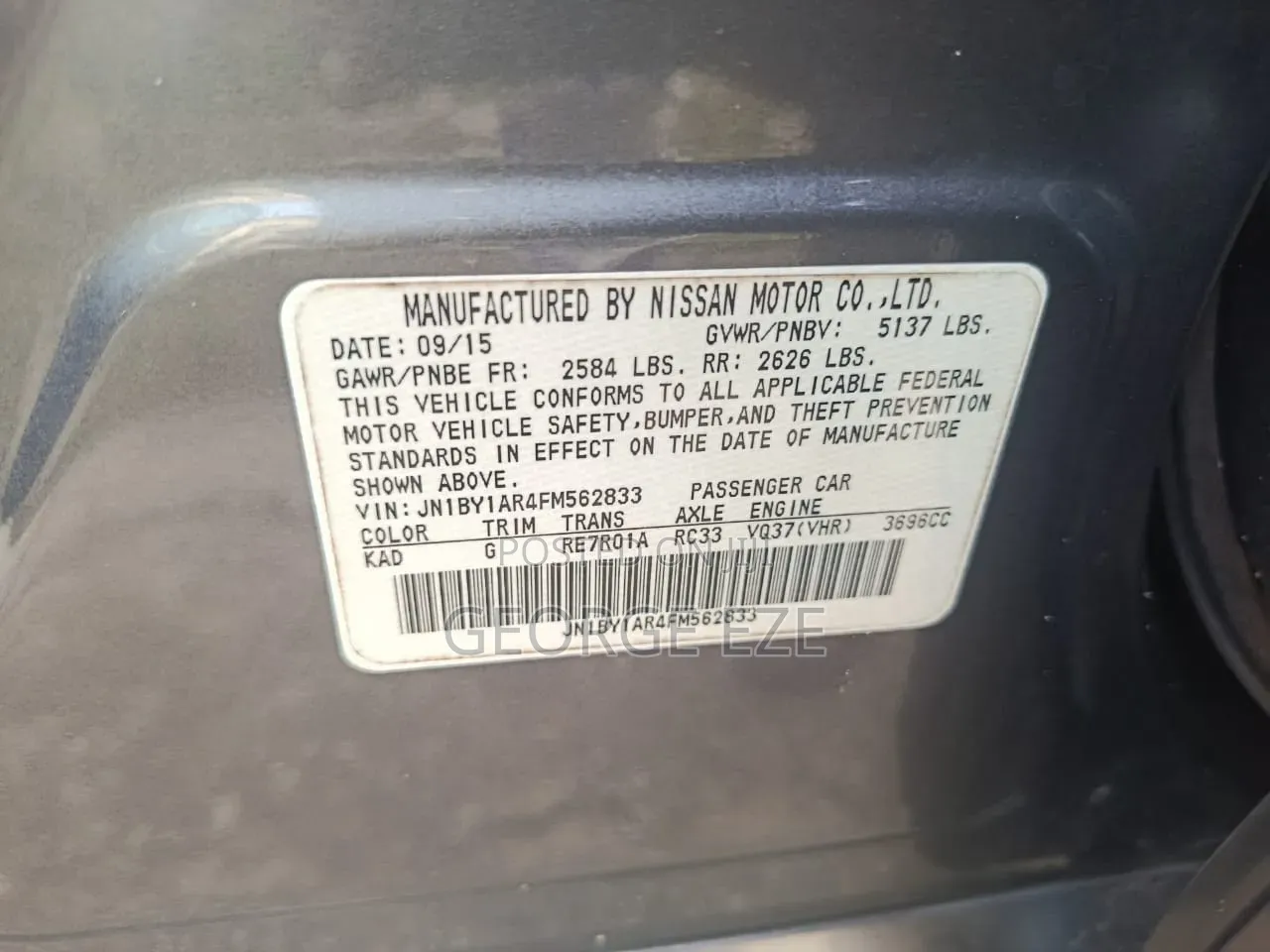Infiniti Q70 2016 Gray