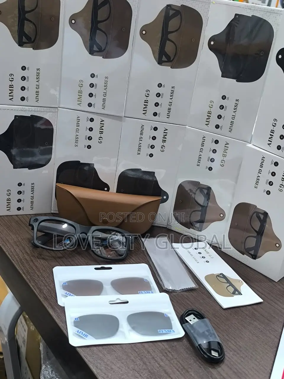 Aimb G9 Smart Glass & Charging Case 8MP HD Camera Ai Chatgpt, 3 Lens