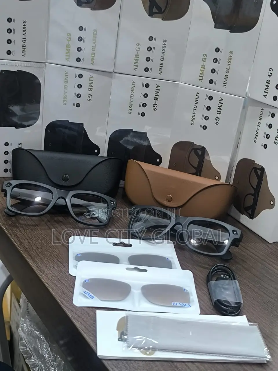 Aimb G9 Smart Glass & Charging Case 8MP HD Camera Ai Chatgpt, 3 Lens