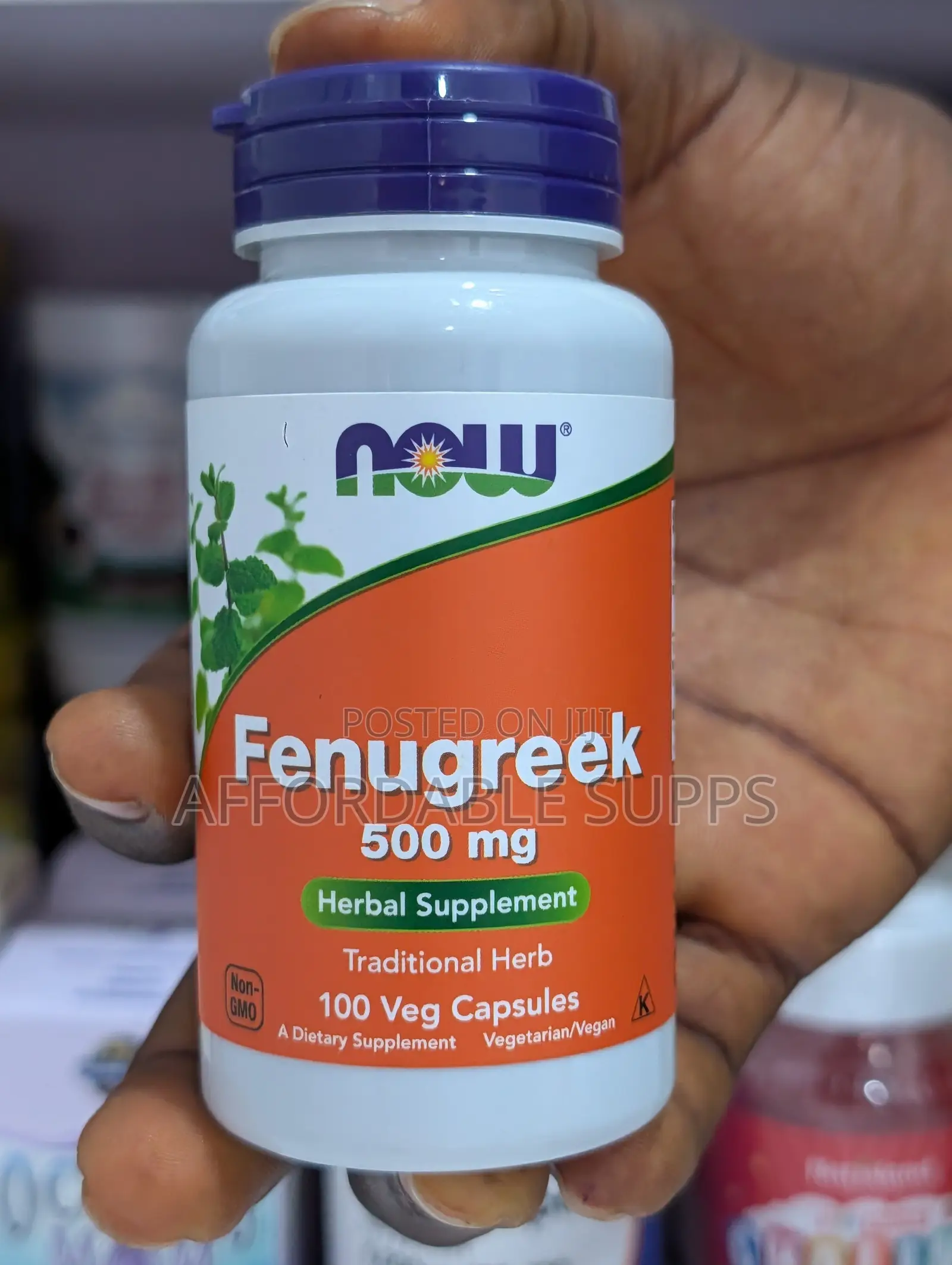 NOW Foods Fenugreek 500mg – 100 Veg Capsules