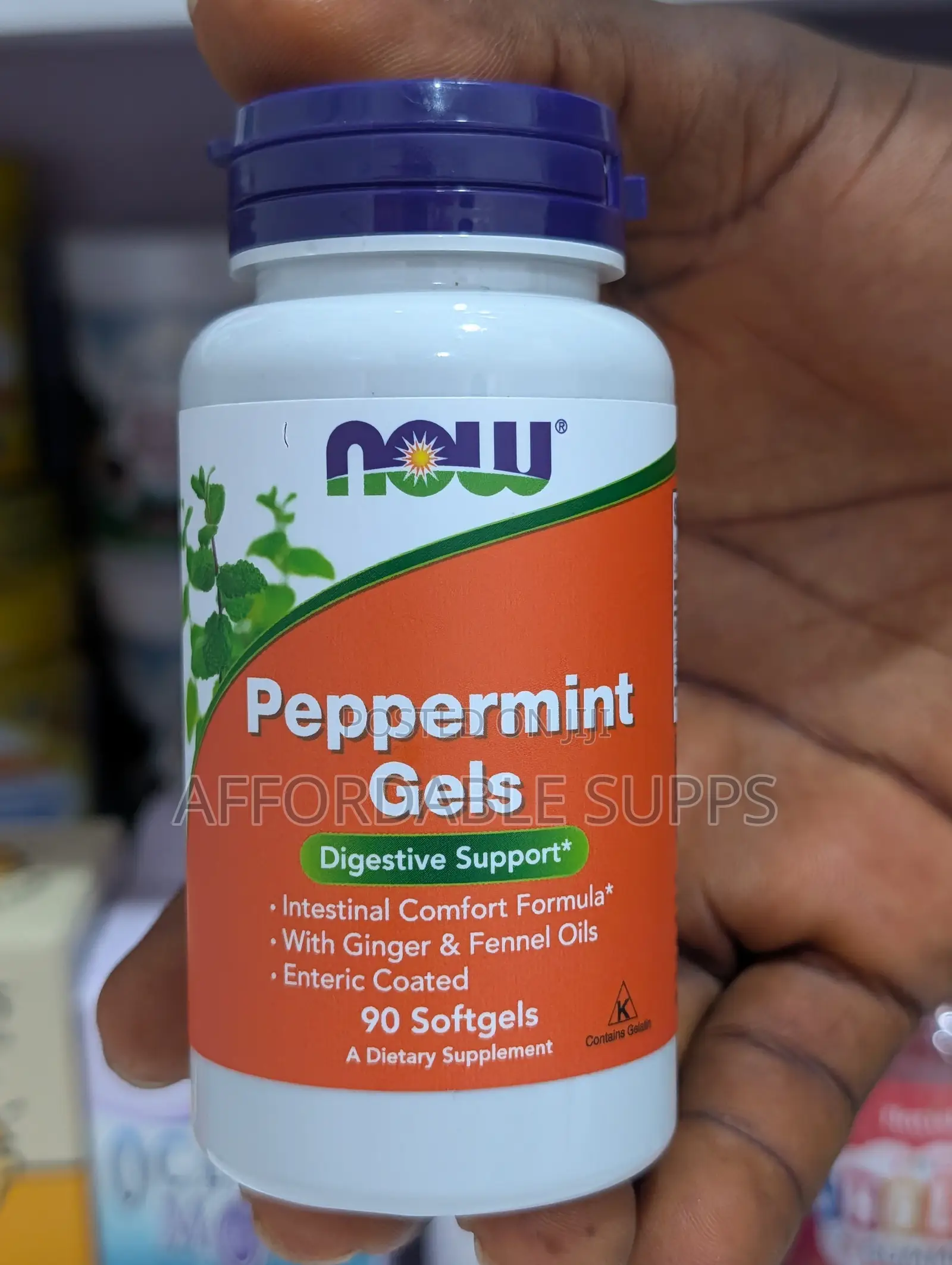 NOW Foods Peppermint Gels – Ginger & Fennel, Softgels