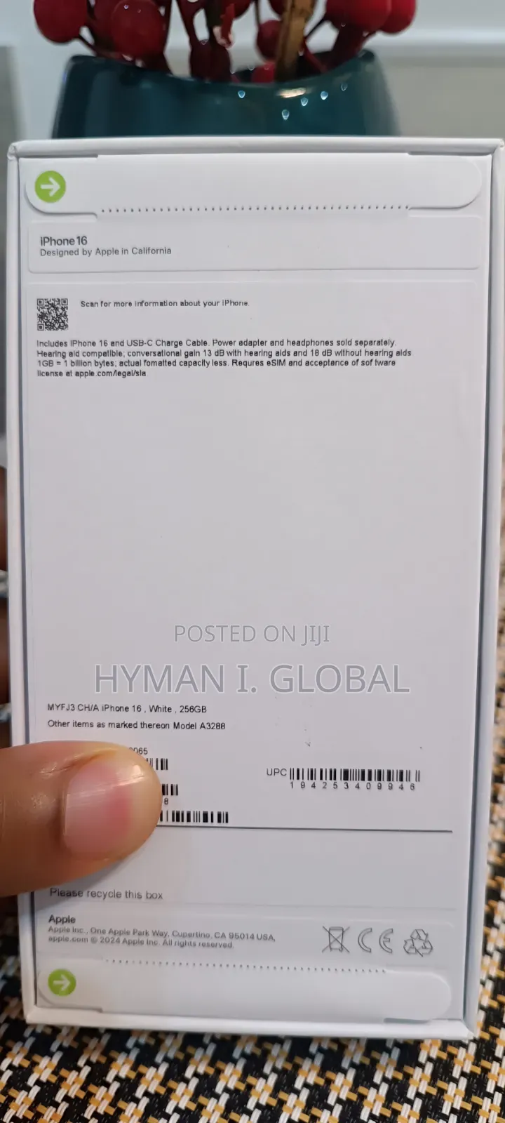 New Apple iPhone 16 256 GB White