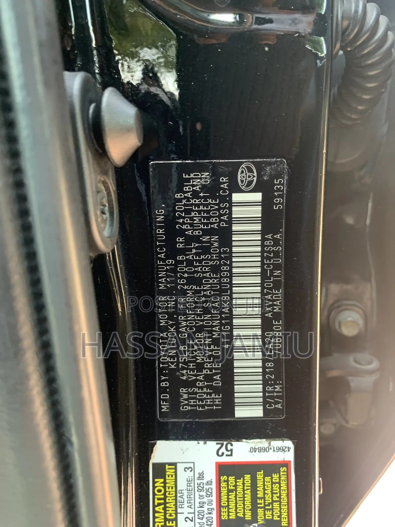 Toyota Camry SE FWD 2020 Black