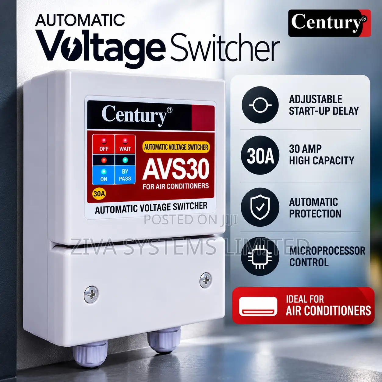 Century 30AMP Automatic Voltage Switche –High & Low Voltage Protector