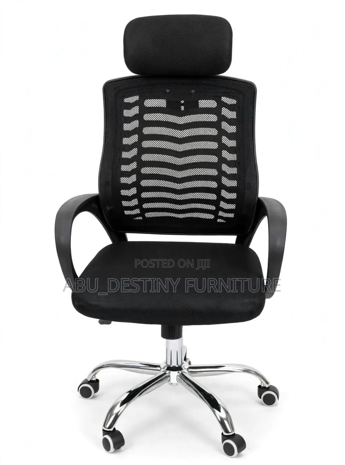 Mesh Office Chair With Headrest - Black