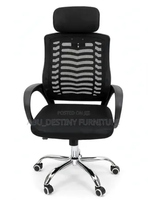 Mesh Office Chair With Headrest - Black