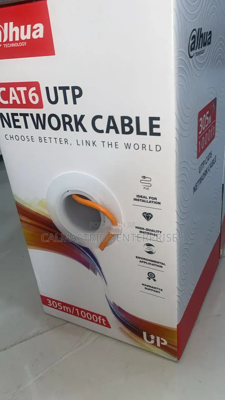 305m Dahua Cat6 Cable Orange Color 100% Pure Copper