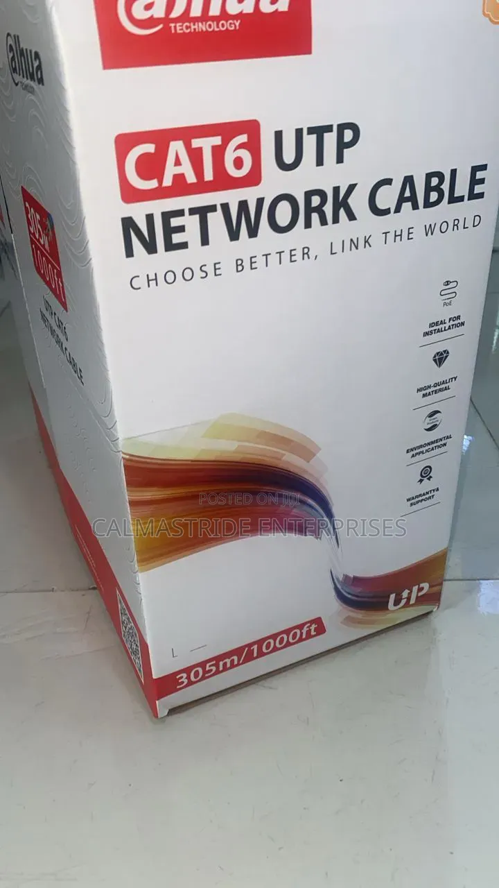 305m Dahua Cat6 Cable Orange Color 100% Pure Copper