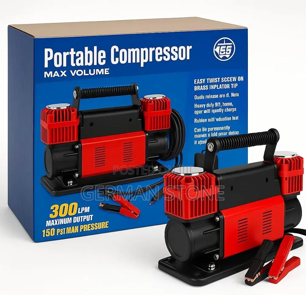 Heavy-Duty Twin-Cylinder 12V Air Compressor (Such as a 300l/Min, 150