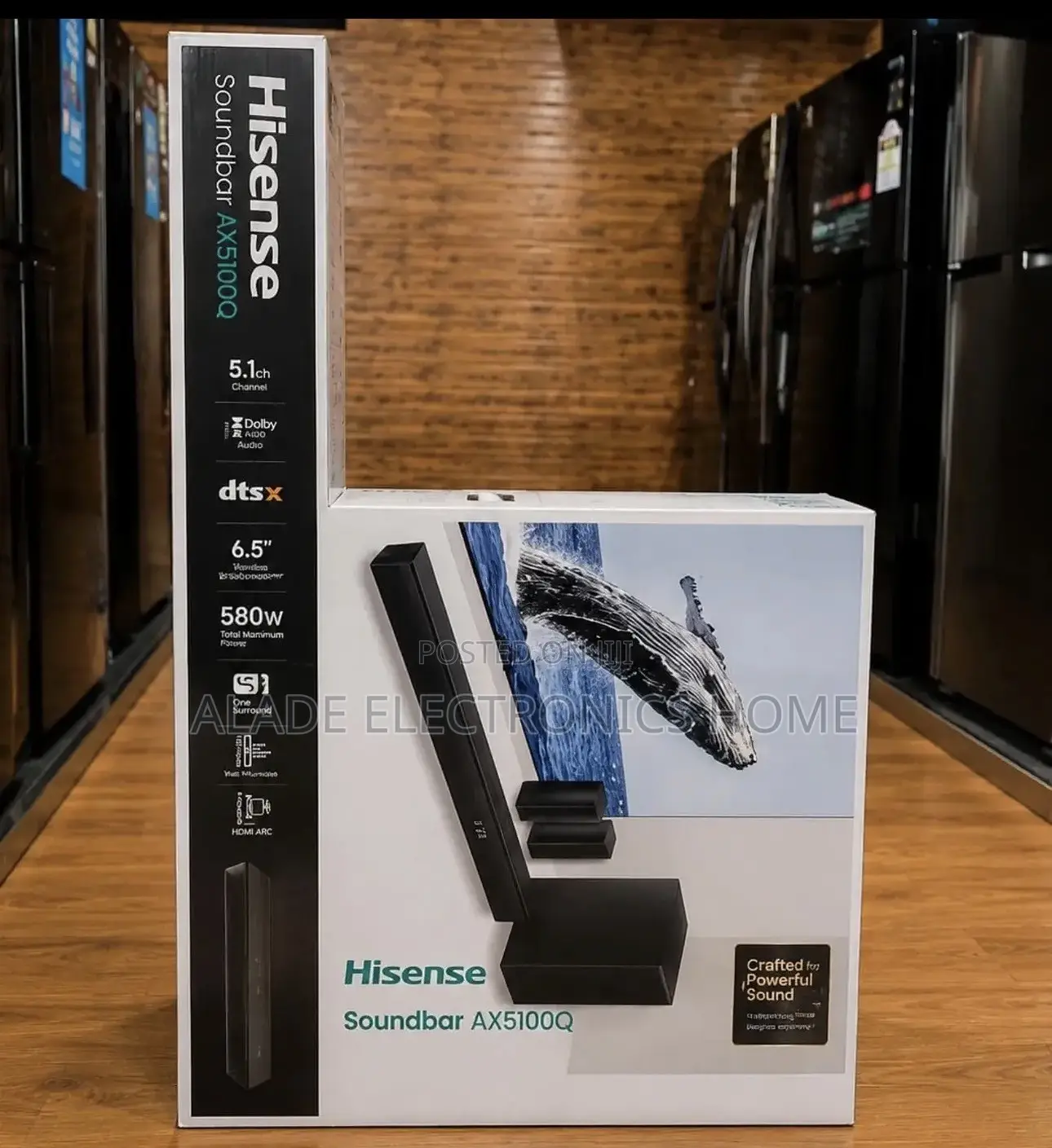 Hisense Sound Bar. 580 Watts. High Quality Subwoofer Bass