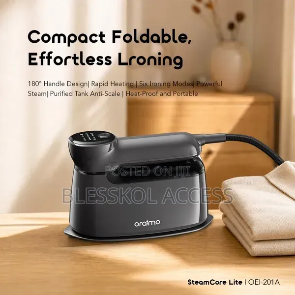 Oraimo SteamCore Lite Portable Steam Iron With 180° Steam & Dry