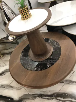Wooden Top Center Table and Ceramic Top Side Table