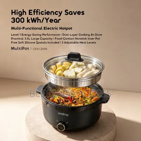 Oraimo MultiPot 3L Energy-Saving Electric Pot With Steamer