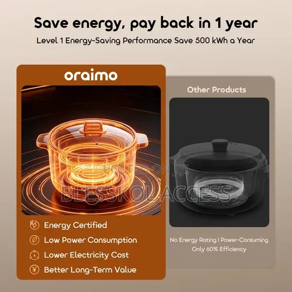 Oraimo MultiPot 3L Energy-Saving Electric Pot With Steamer